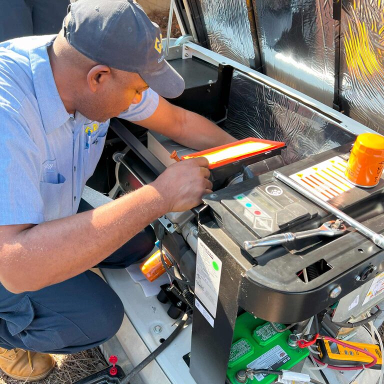 GB technician working on generator