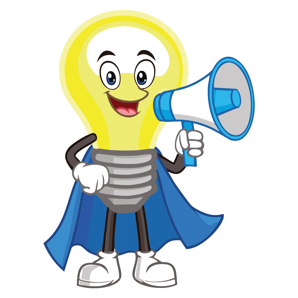 lightbulb megaphone cartoon